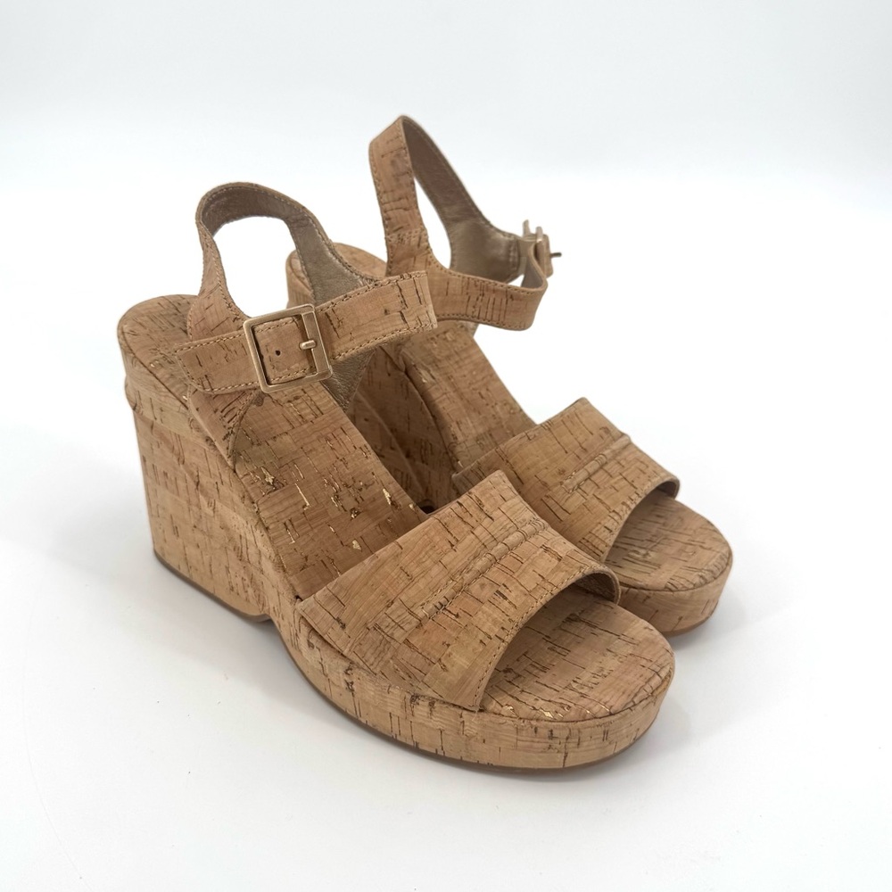 Korks Bardot Women's Tan Wedge Comfort Sandals Size 9